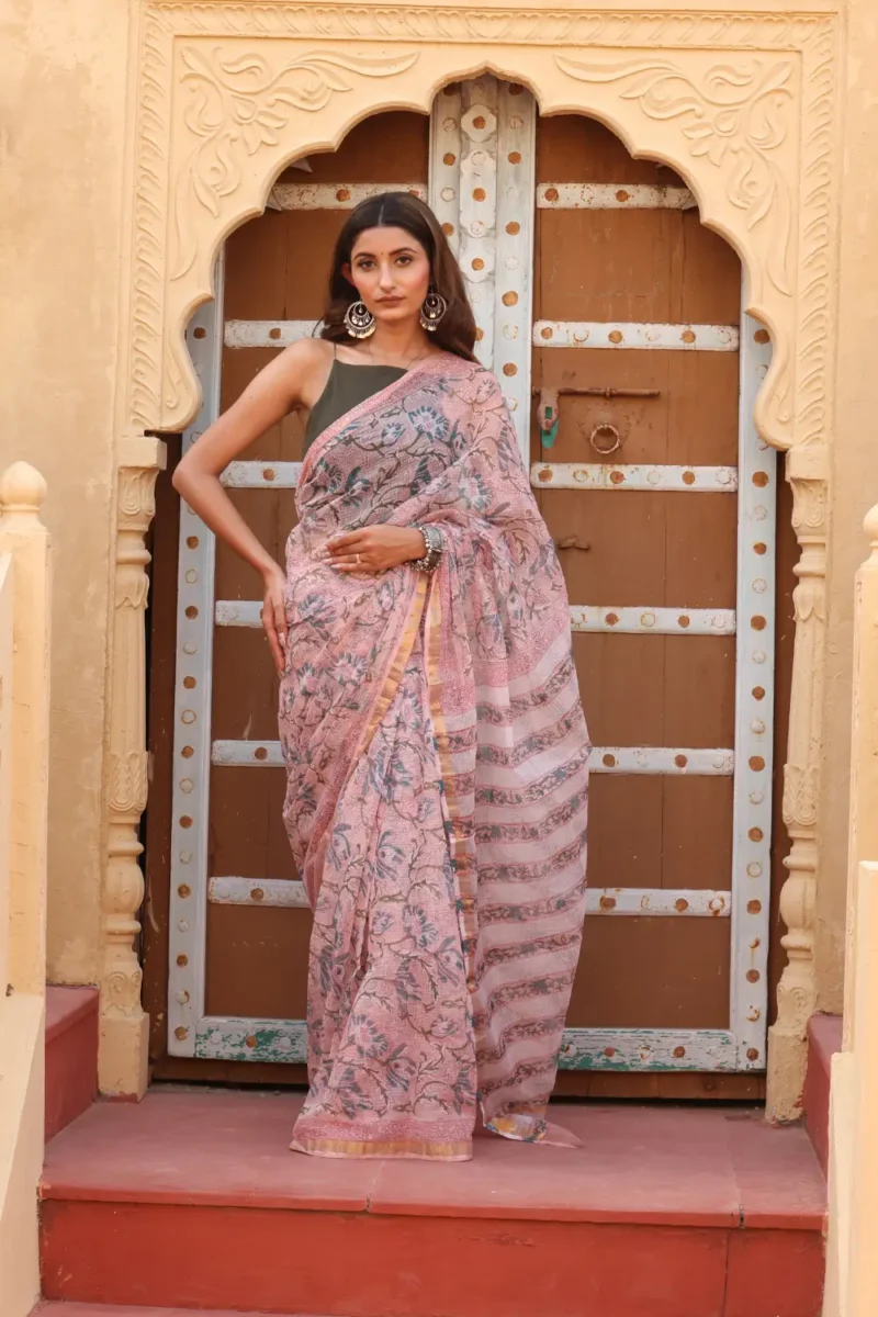 Soft Pink Kota Doria Saree – Lightweight, Elegant & Traditional Grace - Image 8
