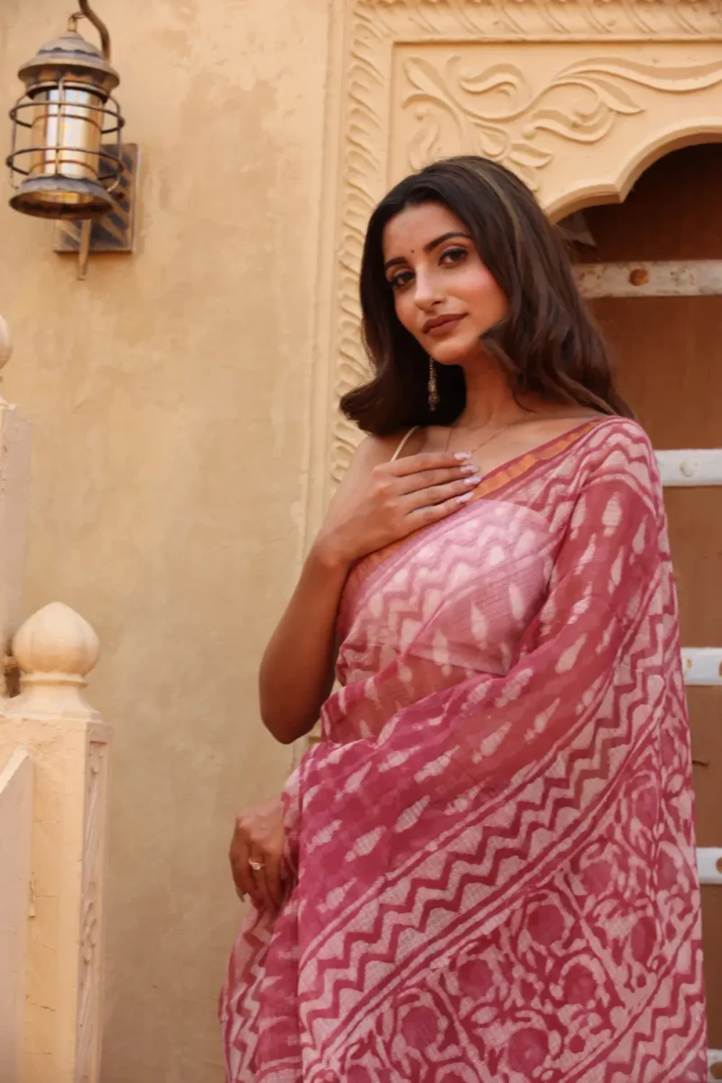Rich Maroon Kota Doria Saree – Elegant, Lightweight & Timeless Tradition - Image 10