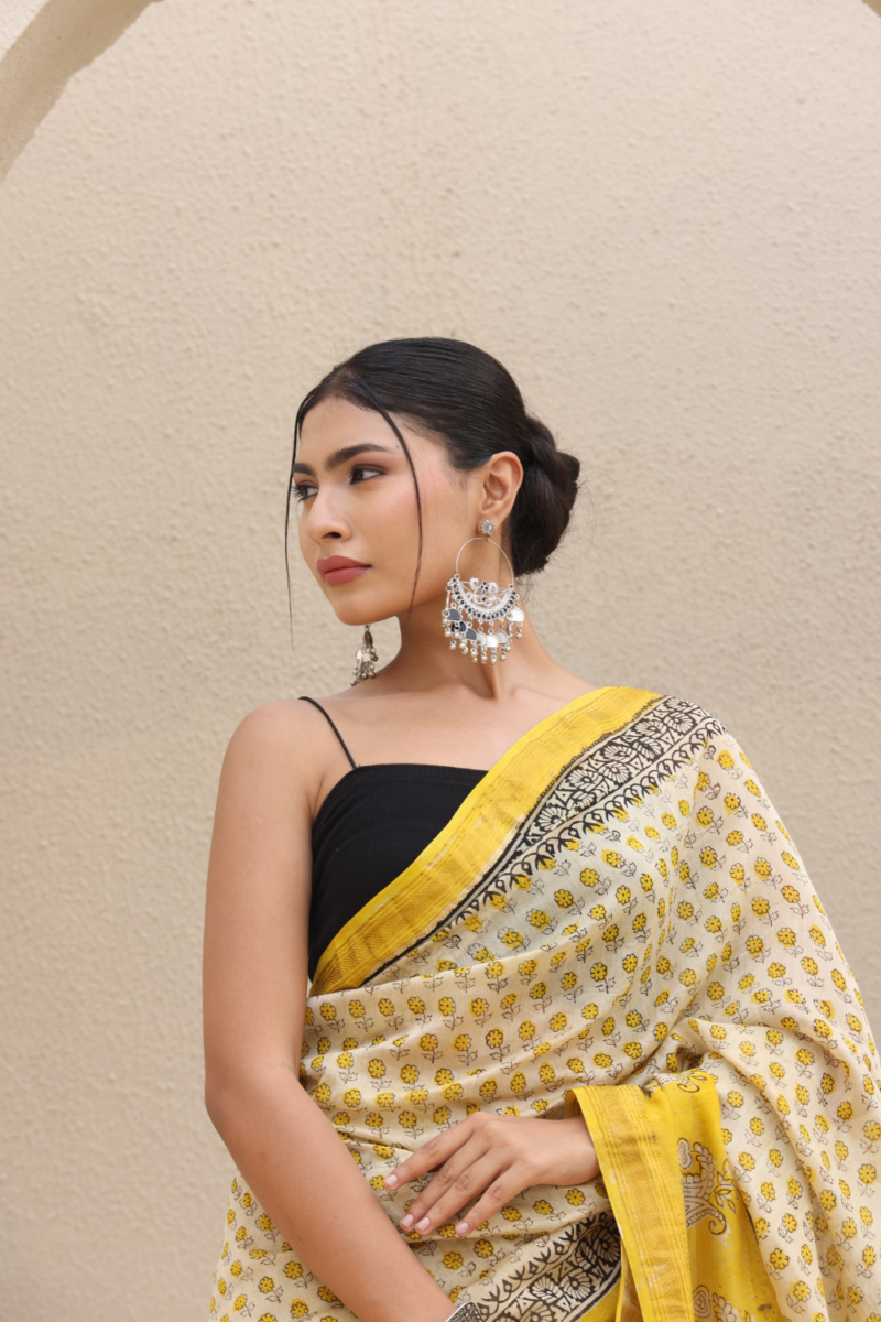 Radiant Yellow Chanderi Silk Saree - Image 8