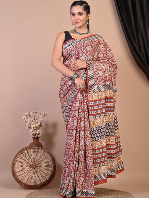 Pure cotton saree perfect for summer elegance.
