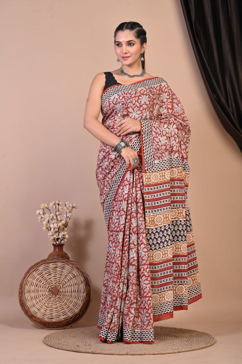 Pure cotton saree perfect for summer elegance.