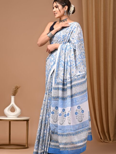 Pure cotton saree perfect for summer elegance.