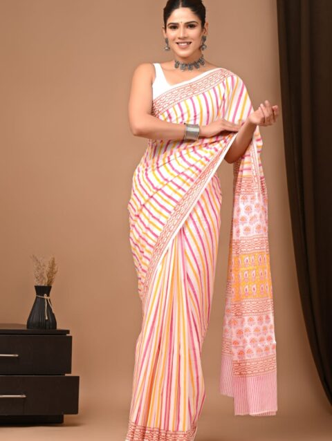 Pure cotton saree perfect for summer elegance.